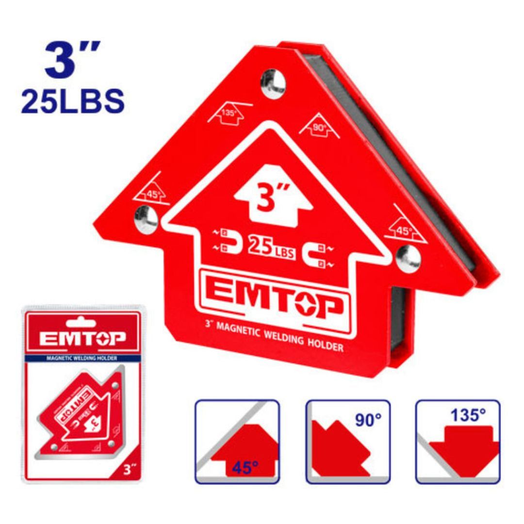 EMTOP ESCUADRA MAGNETICA 3" 25LBS PARA SOLDAR ANGULOS 45/90/135 SUPER EMTOP