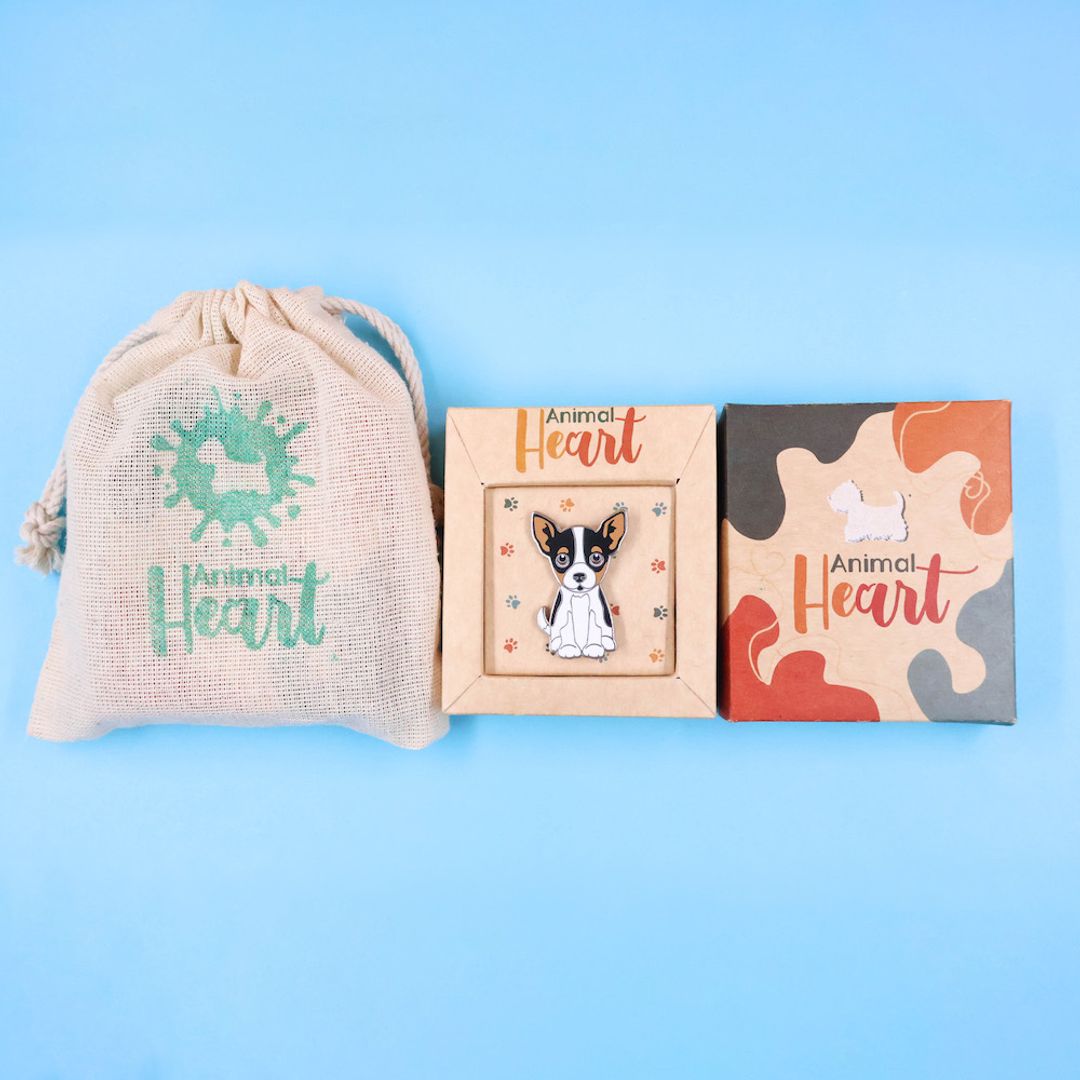 PIN CHIHUAHUA BLANCO NEGRO