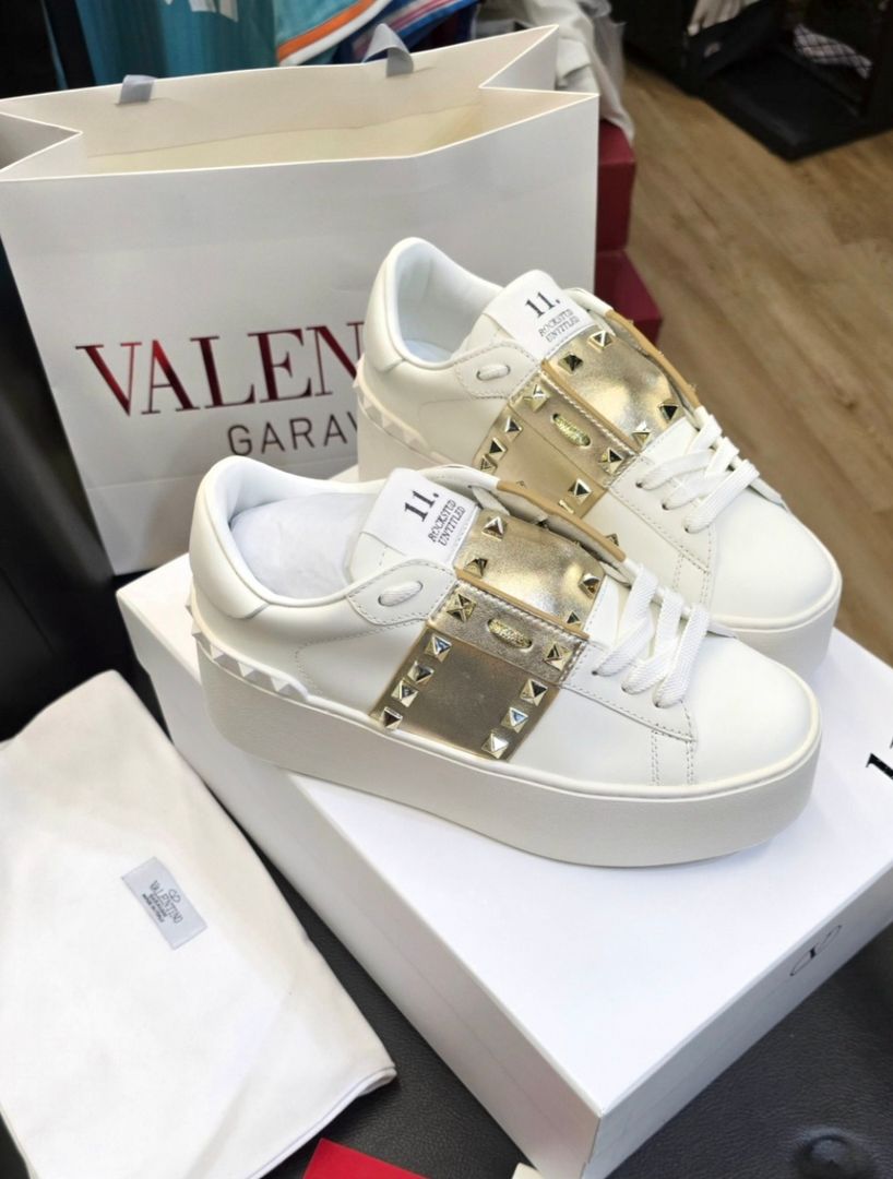 Valentino Garavani White & Gold Rockstud 