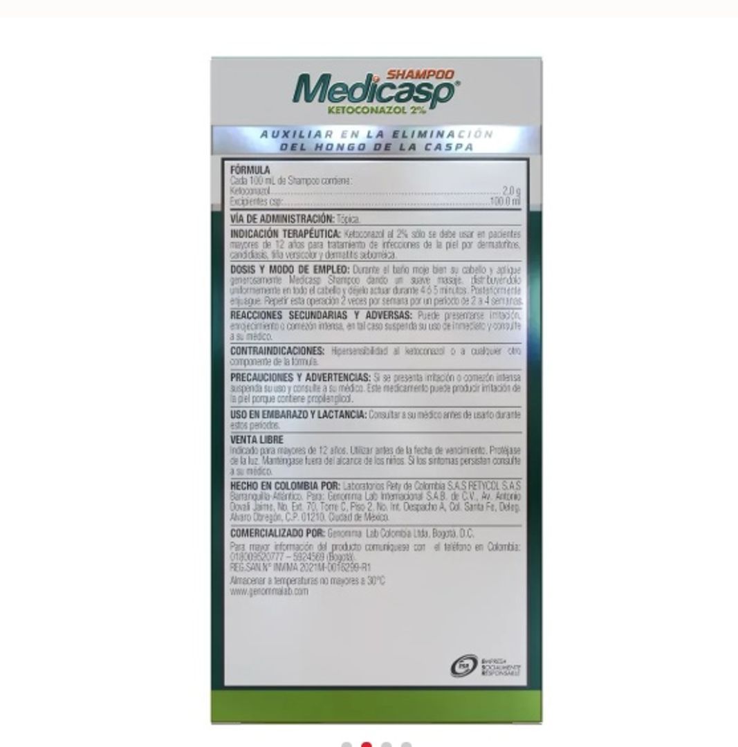 MEDICASP CHAMPU CAPILAR ANTICASPA KETOCONAZOL 100ML