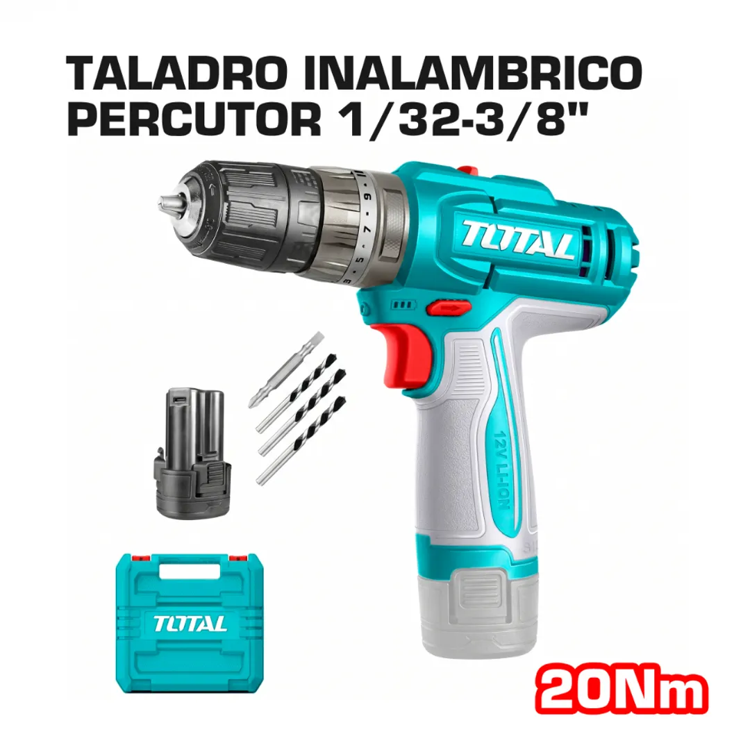 TALADRO DE IMPACTO INALAMBRICO 12V 4000-1500PH 20NM