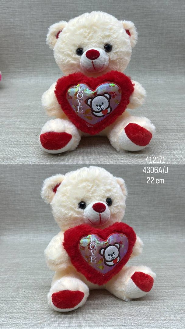 OSO CON CORAZÓN SURTIDO 22 CM