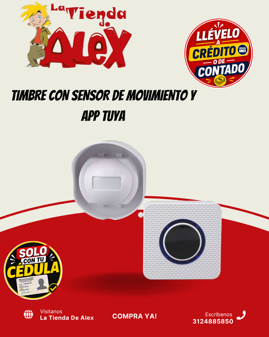 TIMBRE CON SENSOR DE MOVIMIENTO Y APP TUYA