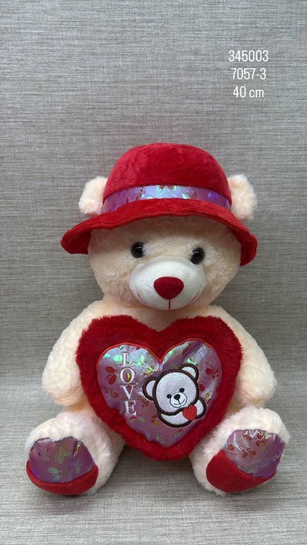 OSO CON PAVA BRILLANTE DE 40 CM 