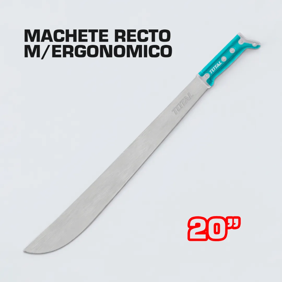 MACHETE RECTO 20" CON EMPUÑADURA ERGONOMICA ANTIDESLIZANTE
