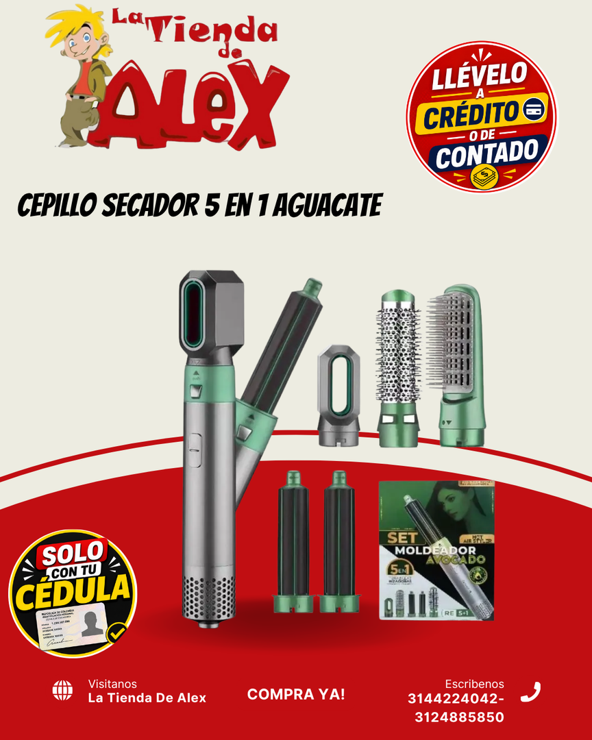 Cepillo Secador 5 en 1 Aguacate