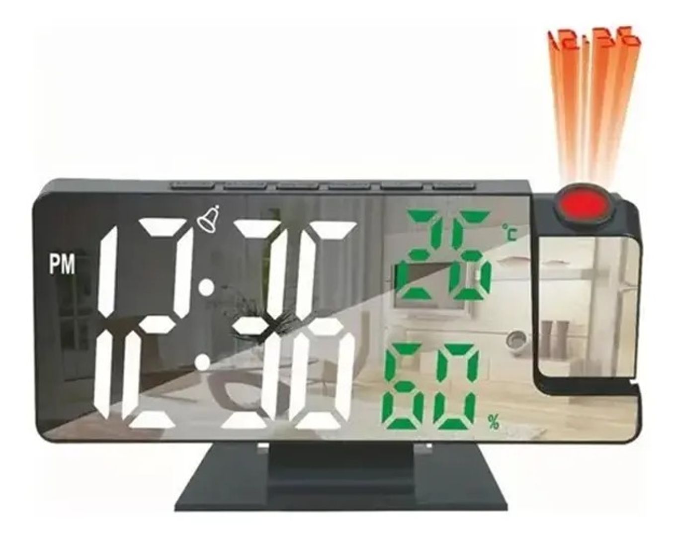 RELOJ DESPERTADOR LED CON PROYECTOR 180°