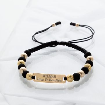 Imagen del producto Manilla placa personalizada con balín 6mm