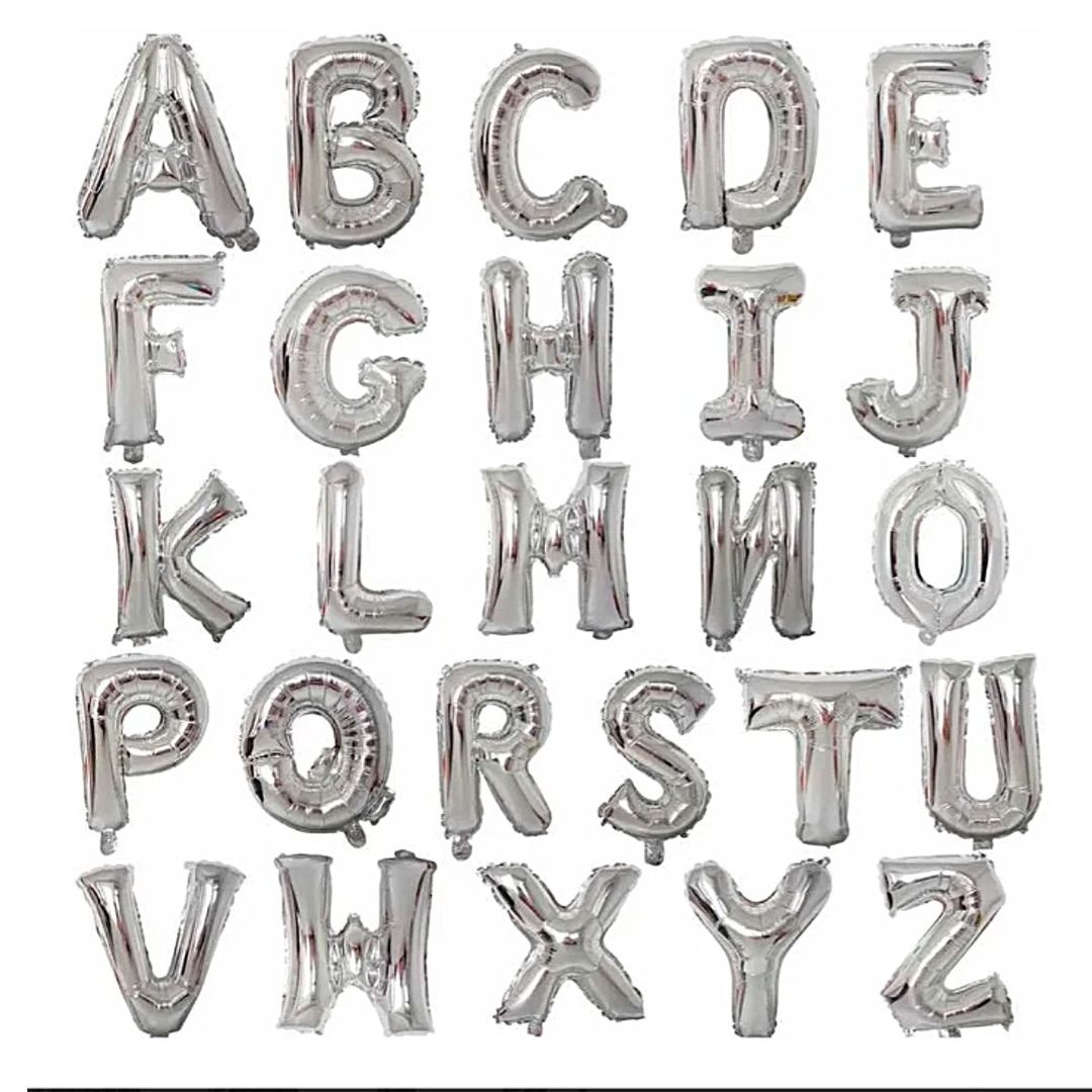 GLOBO FOIL LETRA 16' PLATA