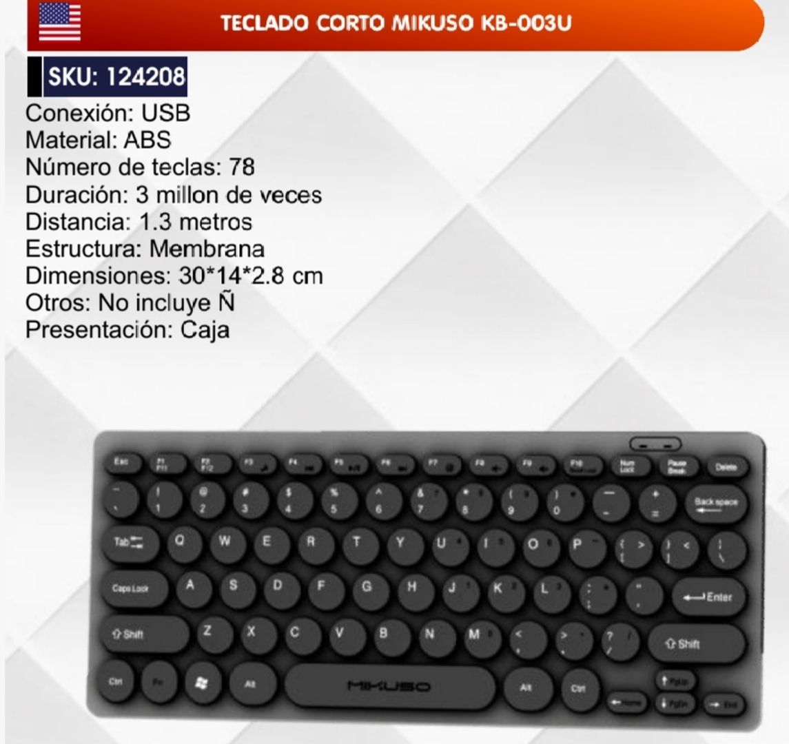 TECLADO CORTO MIKUSO