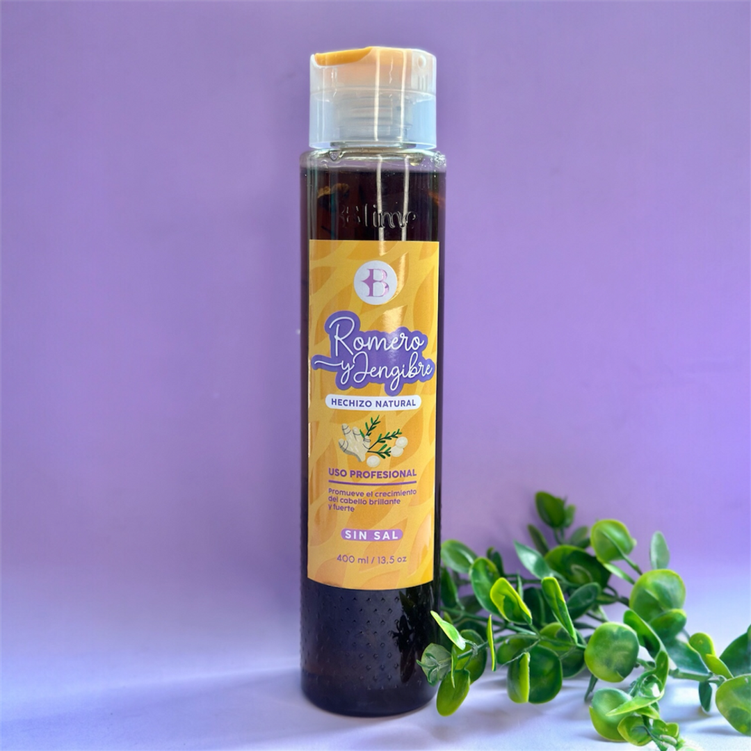 SHAMPOO DE ROMERO Y JENGIBRE HECHIZO NATURAL SIN SAL BLIME