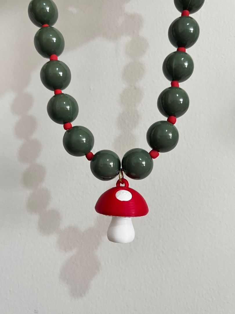 Collar oliva  hongo 