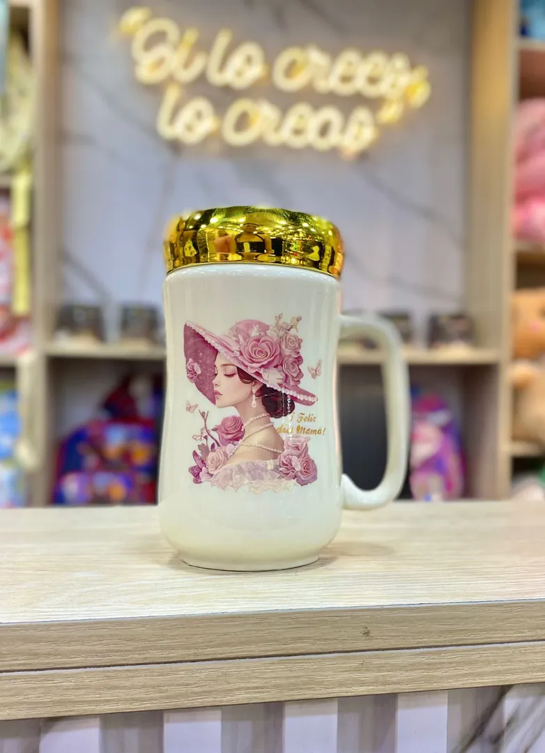 MUG TAPA ESPEJO ROSAS