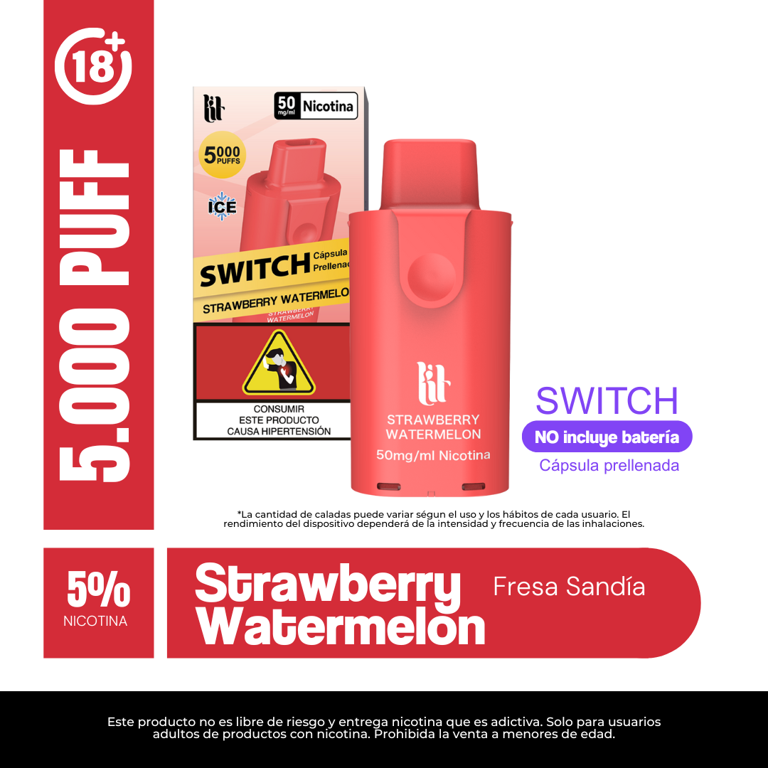 Lit Pod Switch Strawberry Watermelon 5% Nic 5.000 Puffs