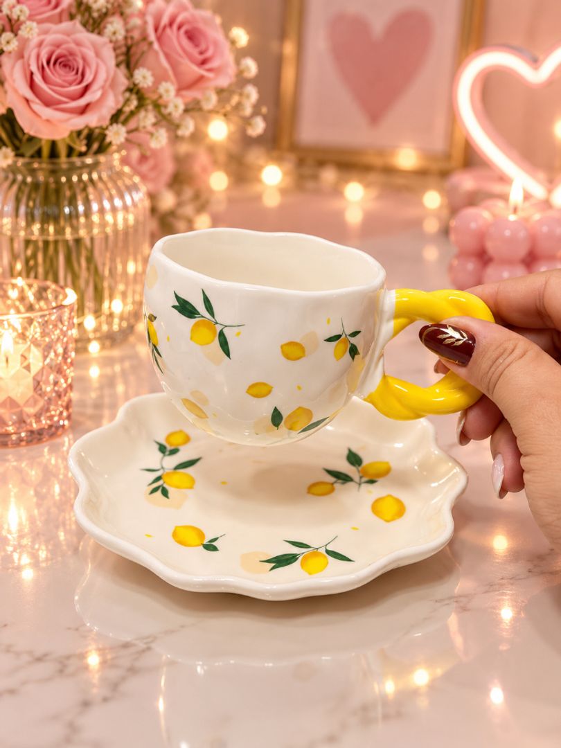 Set Mug plato arabesco 