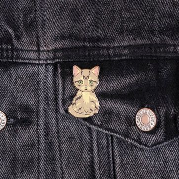 PIN GATO BEIGE ATIGRADO - imagen 3