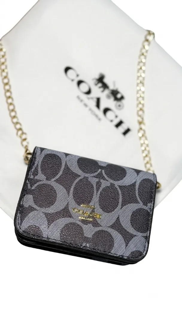 Coach mini Wallet azul oscuro