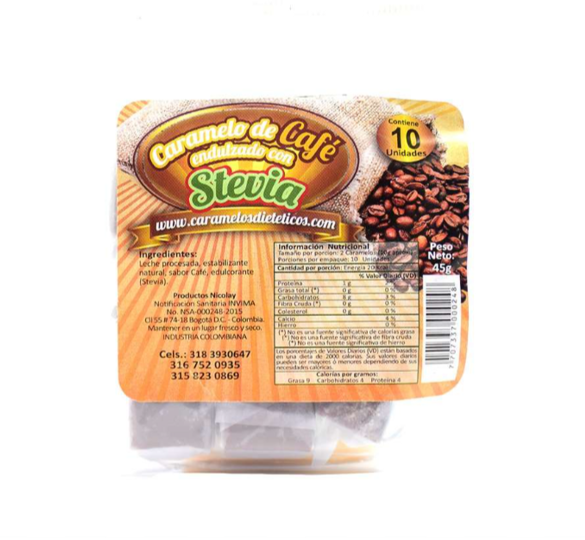 CARAMELO DIETETICO CAFE X 10 UND