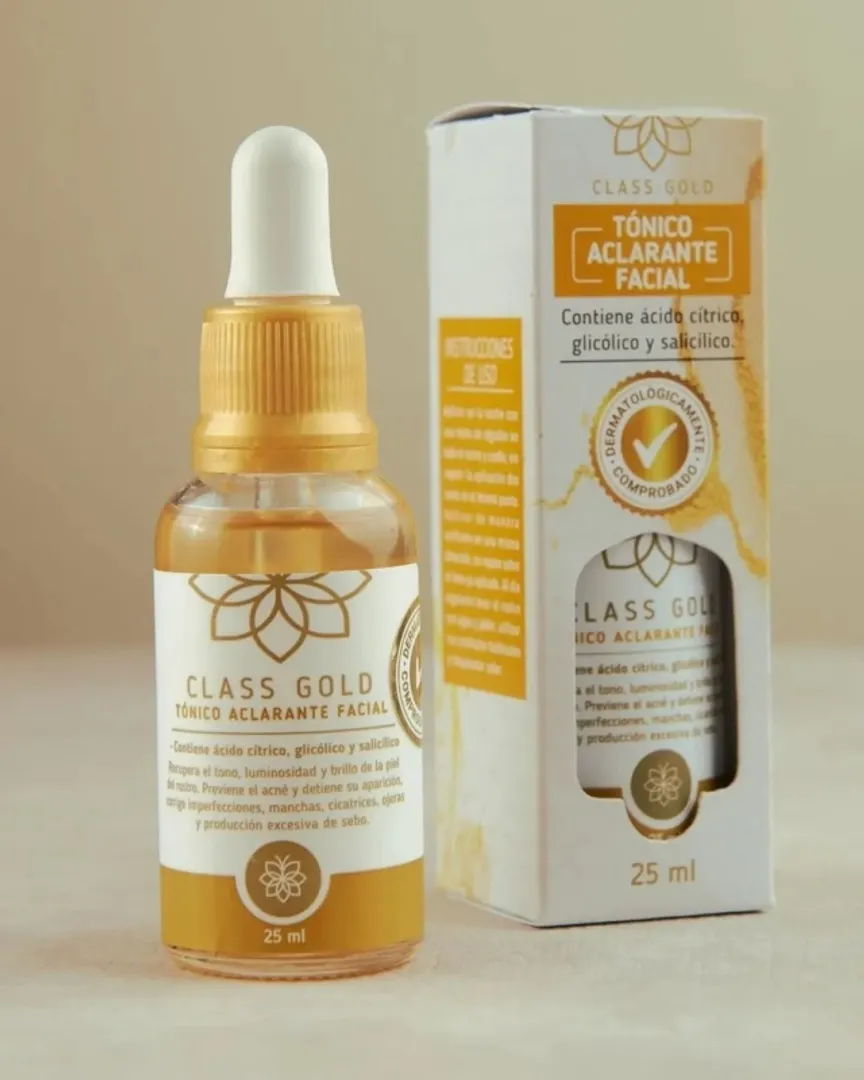TÓNICO ACLARANTE CLASS GOLD PARA EL ROSTRO 25ML 