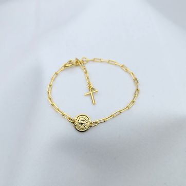 PULSERA SAN BENITO DIJE CRUZ 18CM 708037 - imagen 1