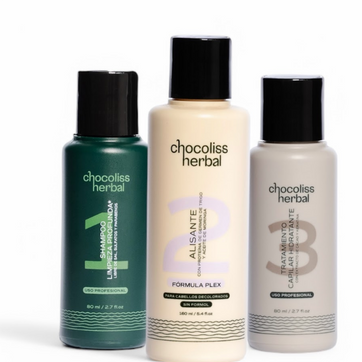 Imagen del producto Kit de 160 ml alisante fórmula plex 160 ml Cabellos Decolorados (Paso 1: 80ml + Paso 2: 160ml + Paso 3: 80ml)