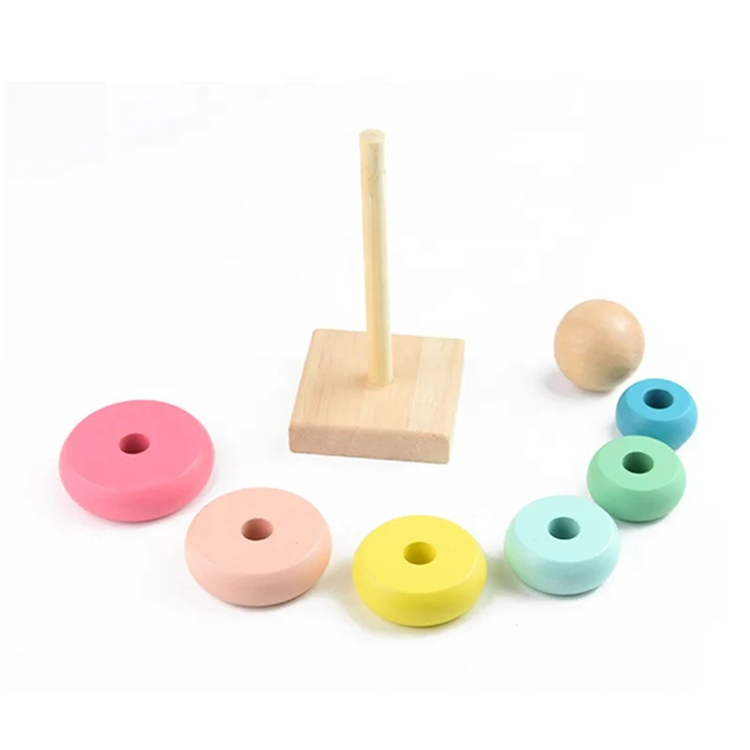Donas Apilables Encajar Torre De Colores Montessori Niños