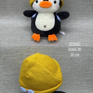 Imagen del producto PINGUINO CON GORRO Y BOLSO 30 CM