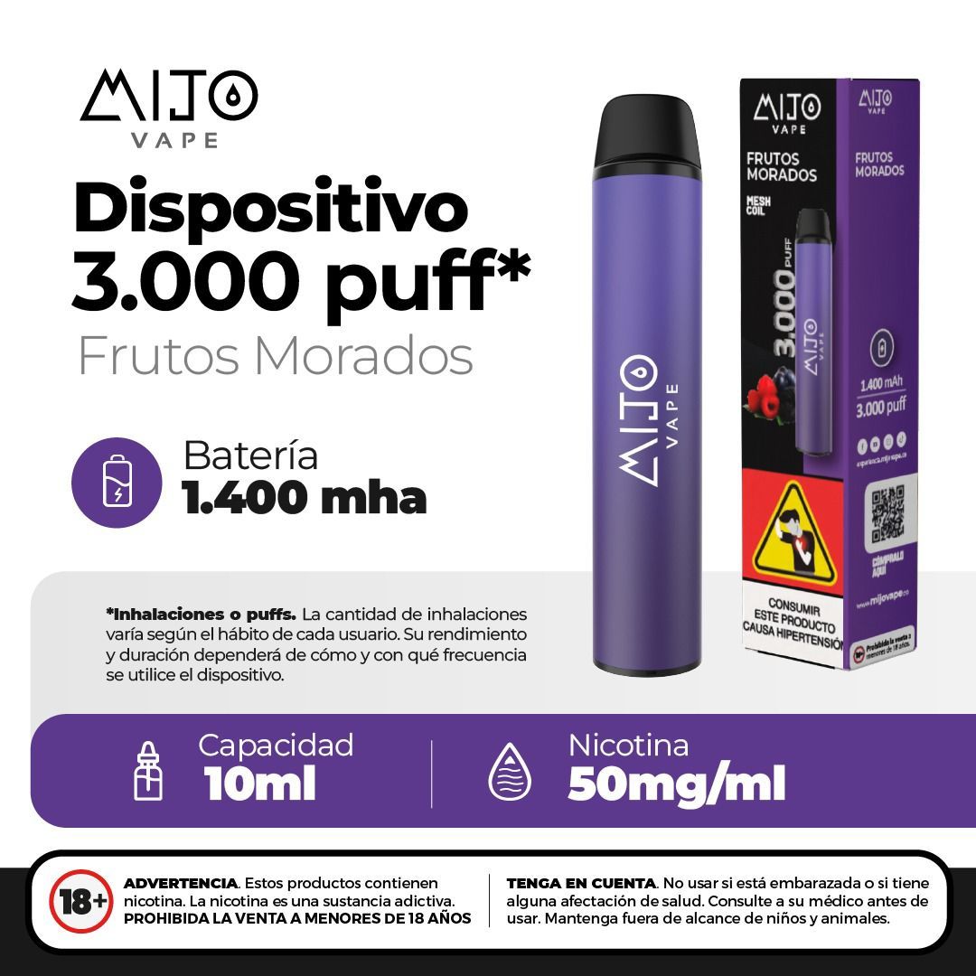 Mijo Frutos Morados 3.000 Puffs