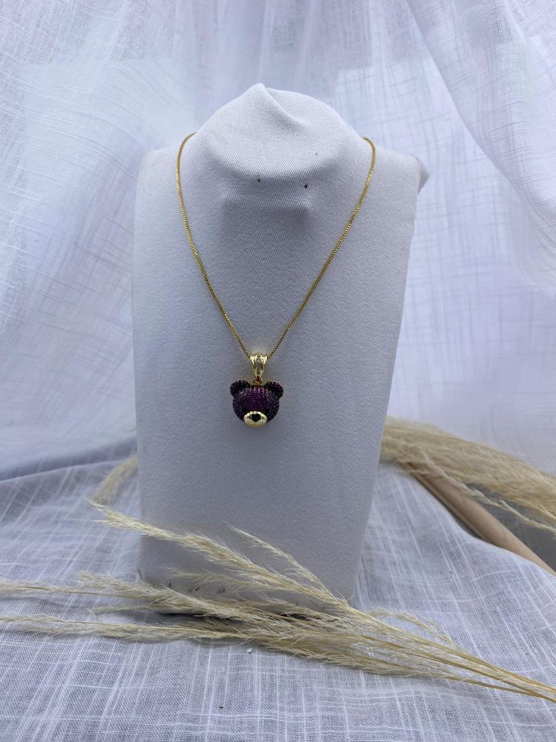 Cadena oso, morado, dorado, covergold 
