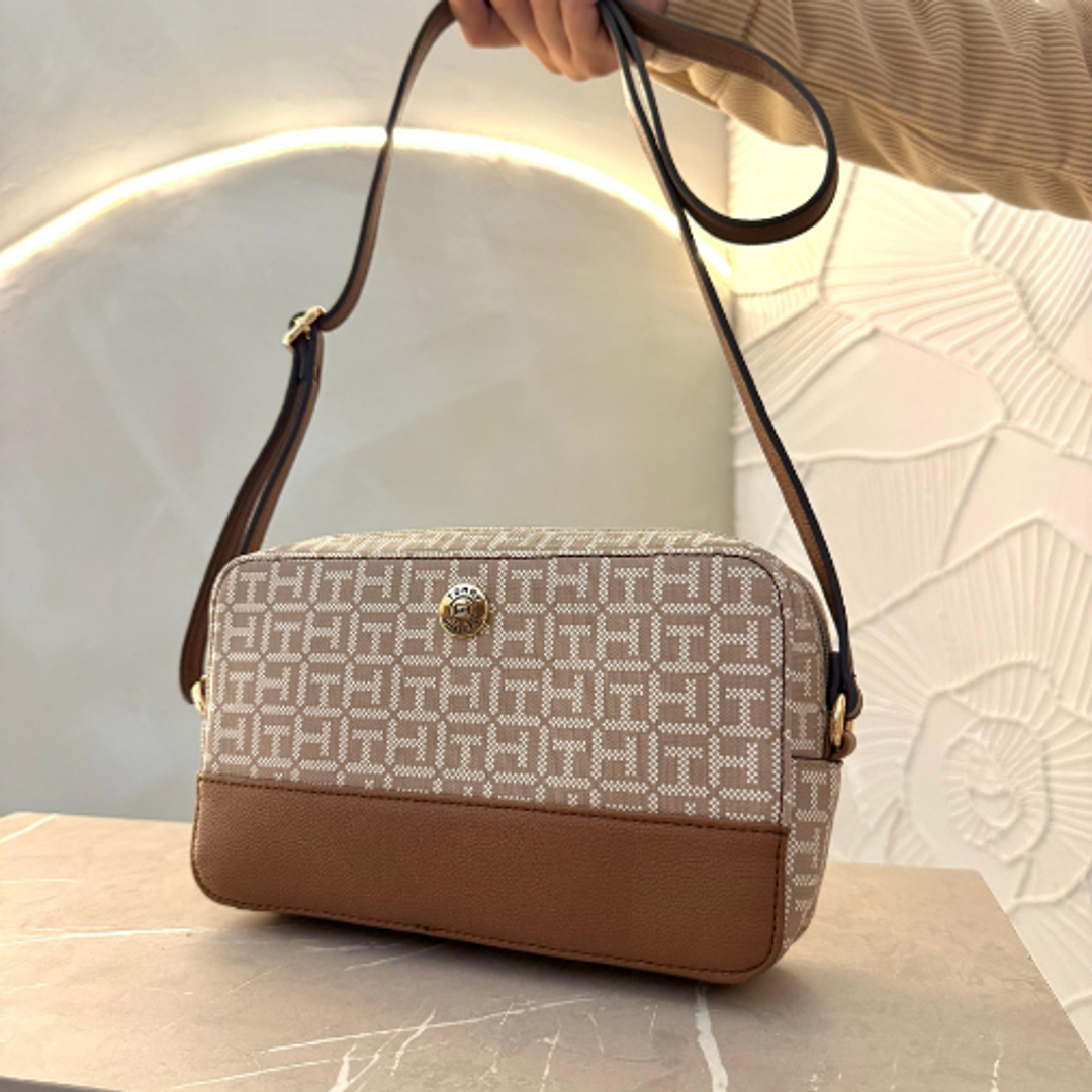 Cartera Tommy Beige/Marrón