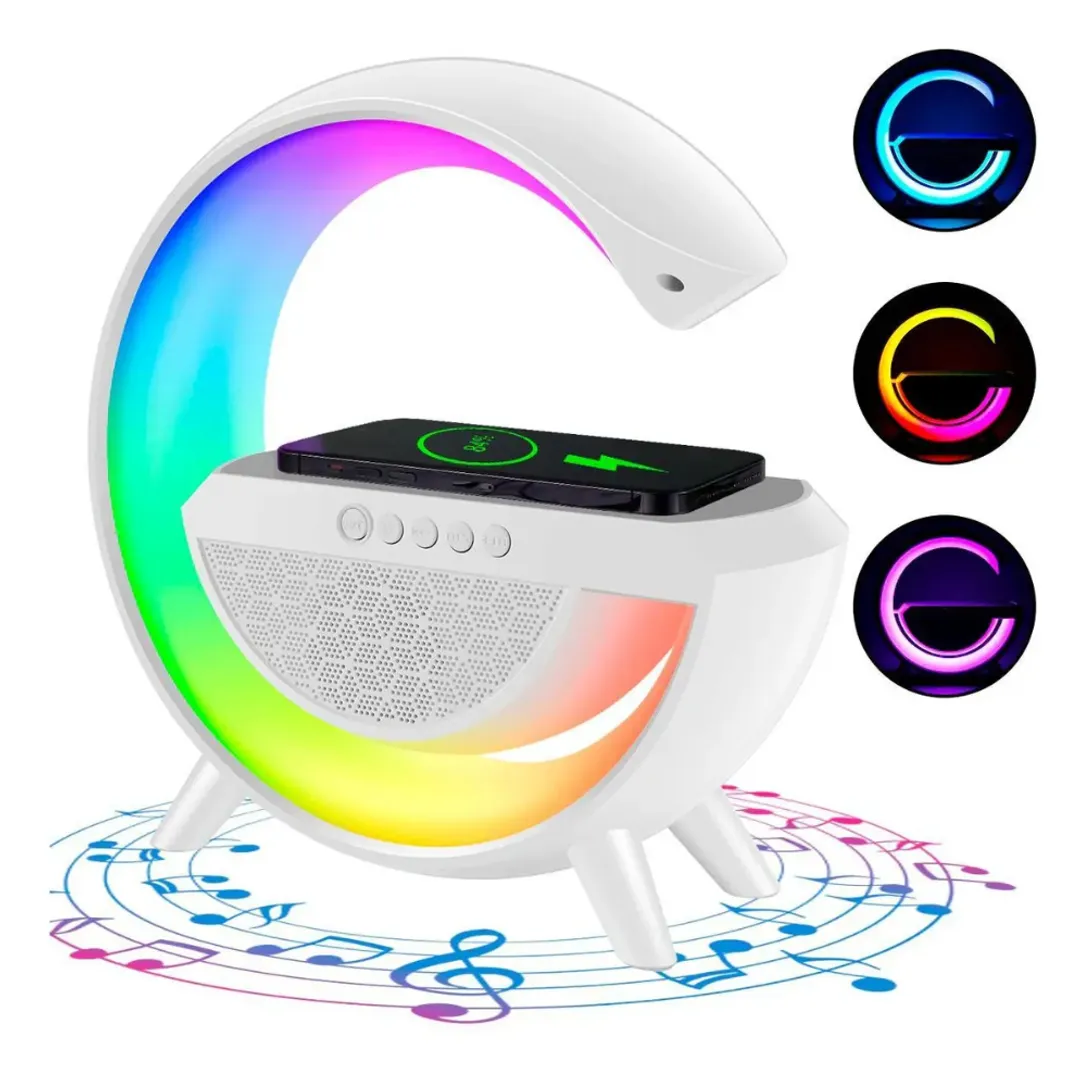 LAMPARA SOUND PARLANTE CARGADOR INDUCCION RGB BLUETOOTH SEISA