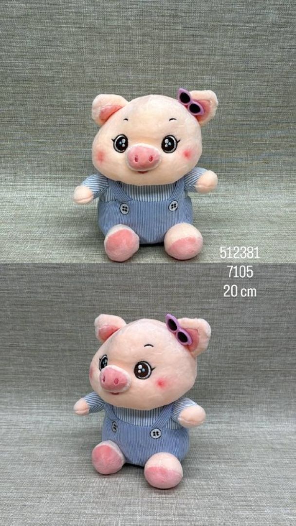 CERDITO CON BRAGA AZUL 20 CM