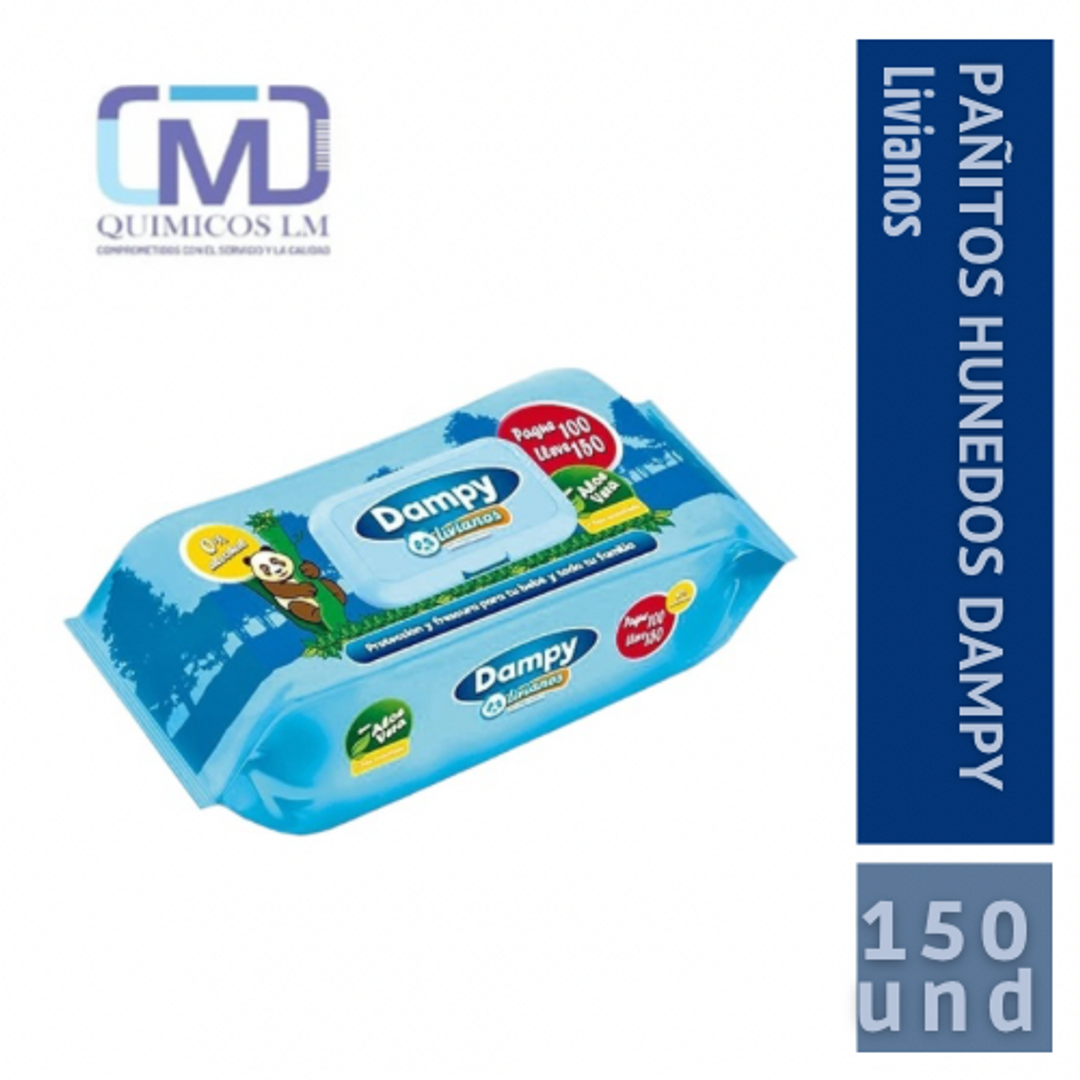 PAÑITOS HÚMEDOS DAMPY LIVIANOS X150und