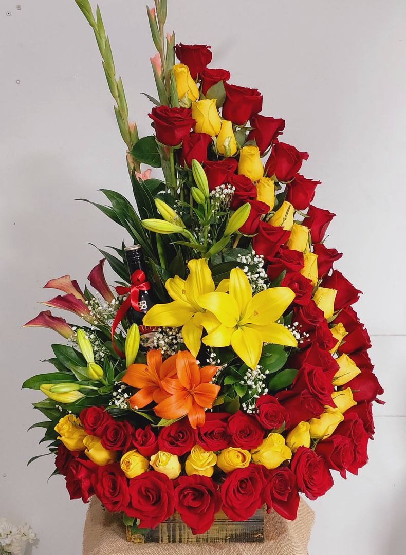 espiral rojo y amarillo con baileys