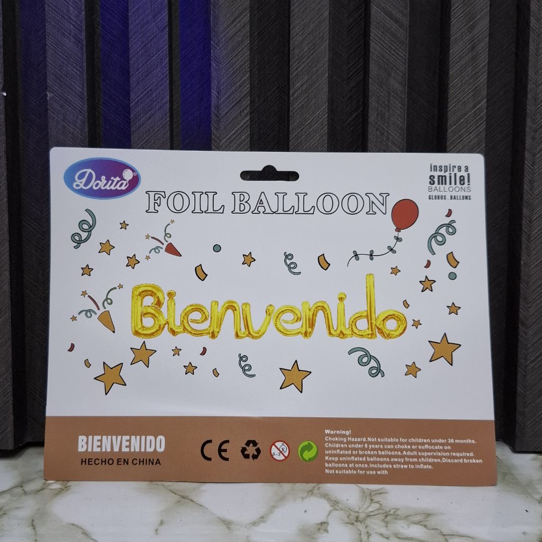 LETRERO METALIZADO BIENVENIDO CURSIVO
