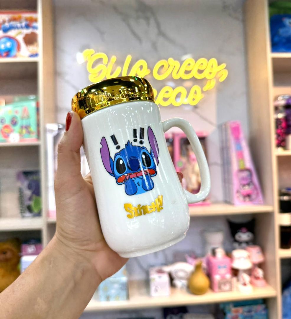 TAPA ESPEJO  DORADO STICH 