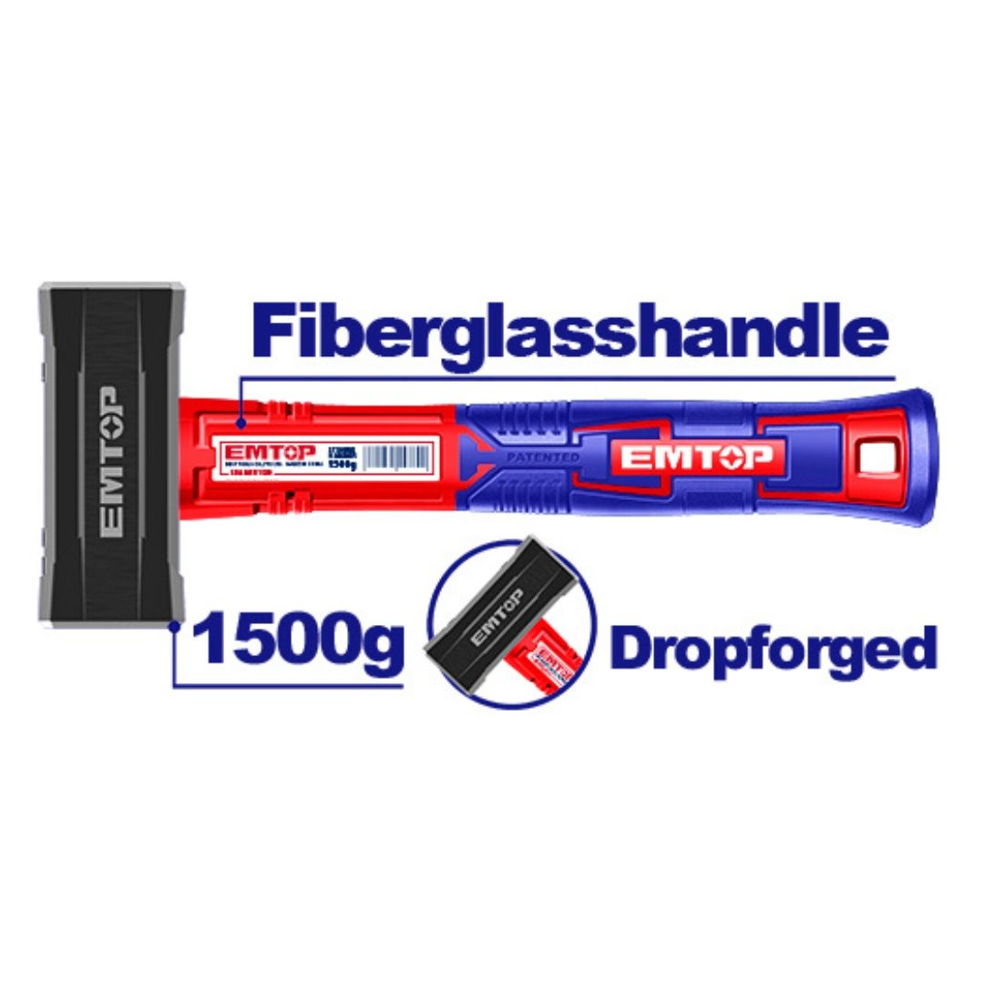 EMTOP PORRA 1500GR/3LB MANGO FIBRA DE VIDRIO SUPER EMTOP
