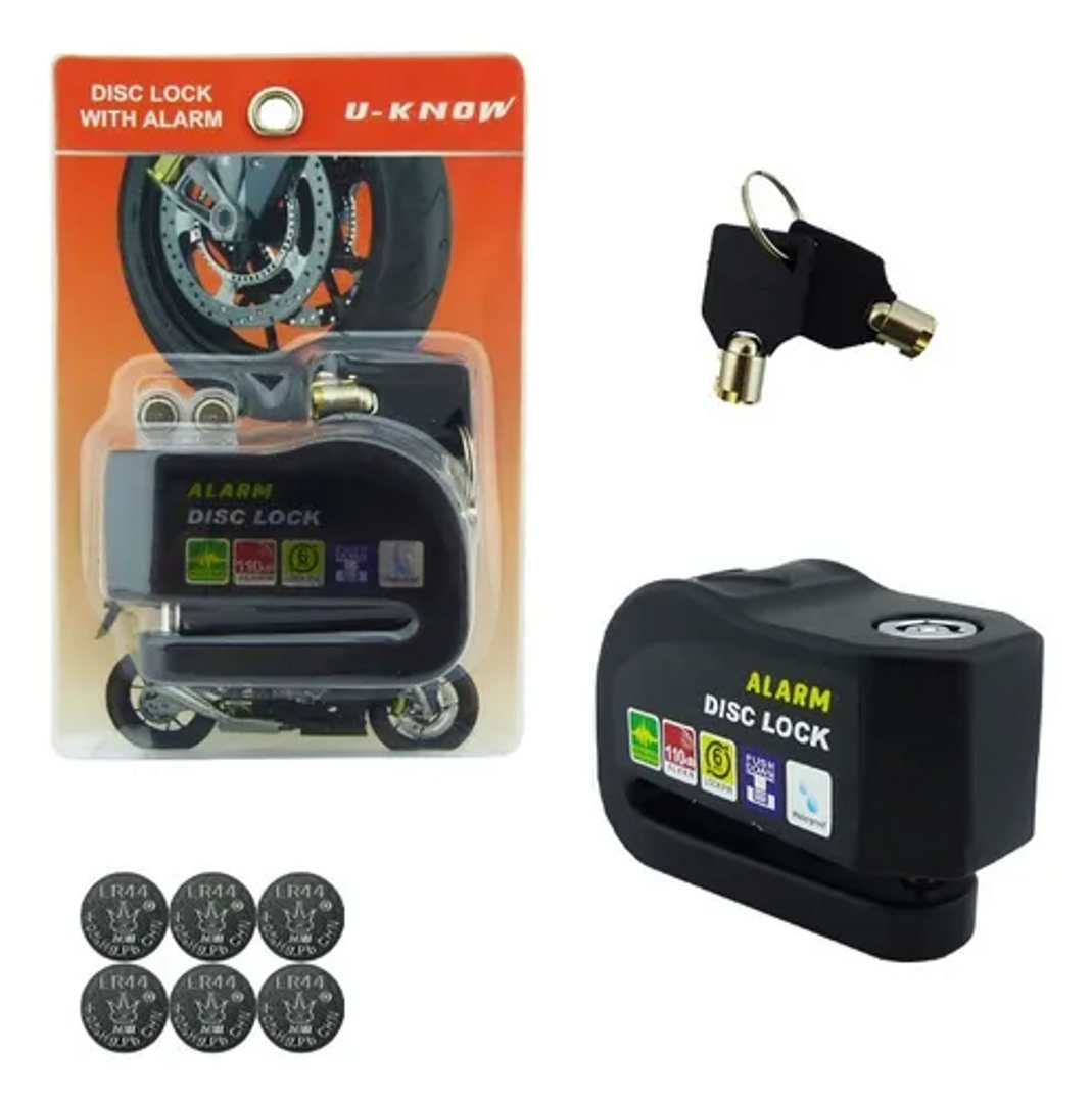 CANDADO DE DISCO CON ALARMA PARA MOTO