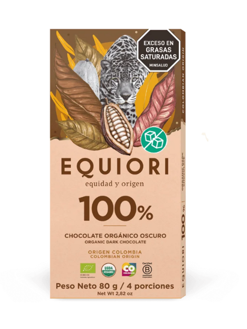 EQUIORI CHOCOLATE 100% X 80GR