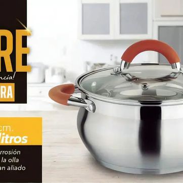 OLLA EN ACERO HOME ELEMENTS ACERO INOXIDABLE 22 CM - imagen 1
