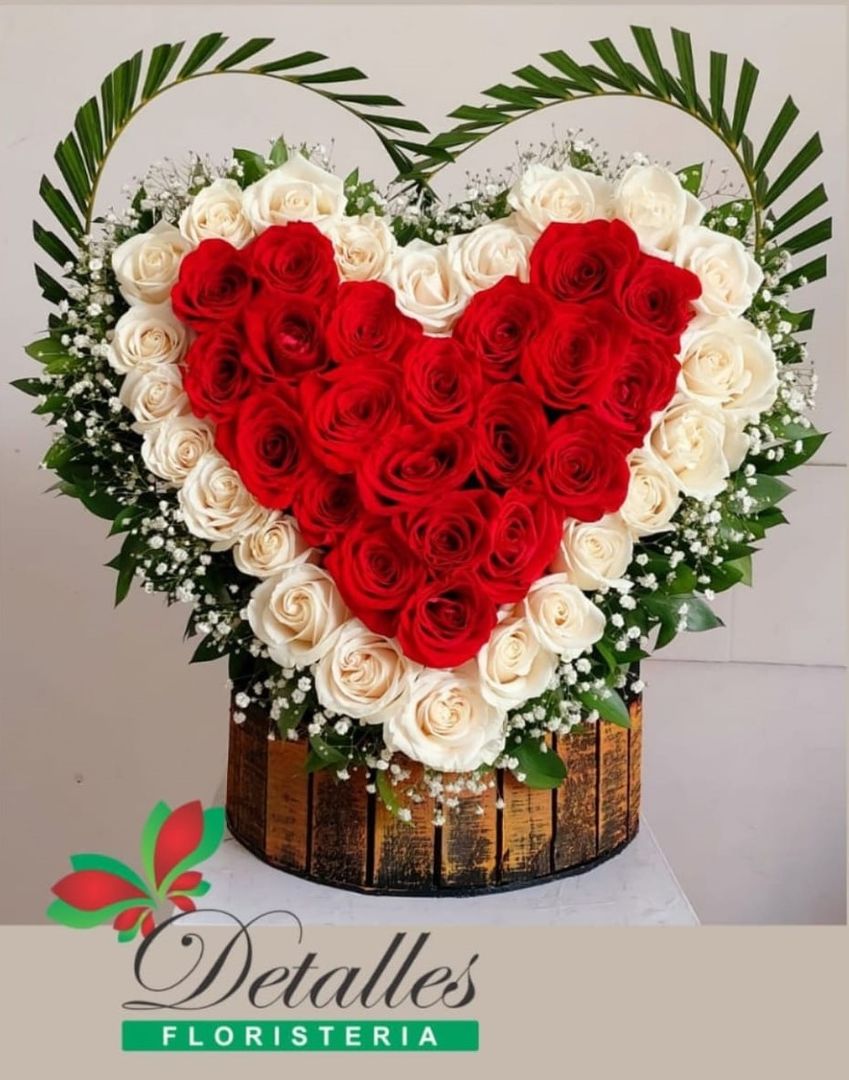 corazon en soporte dos colores