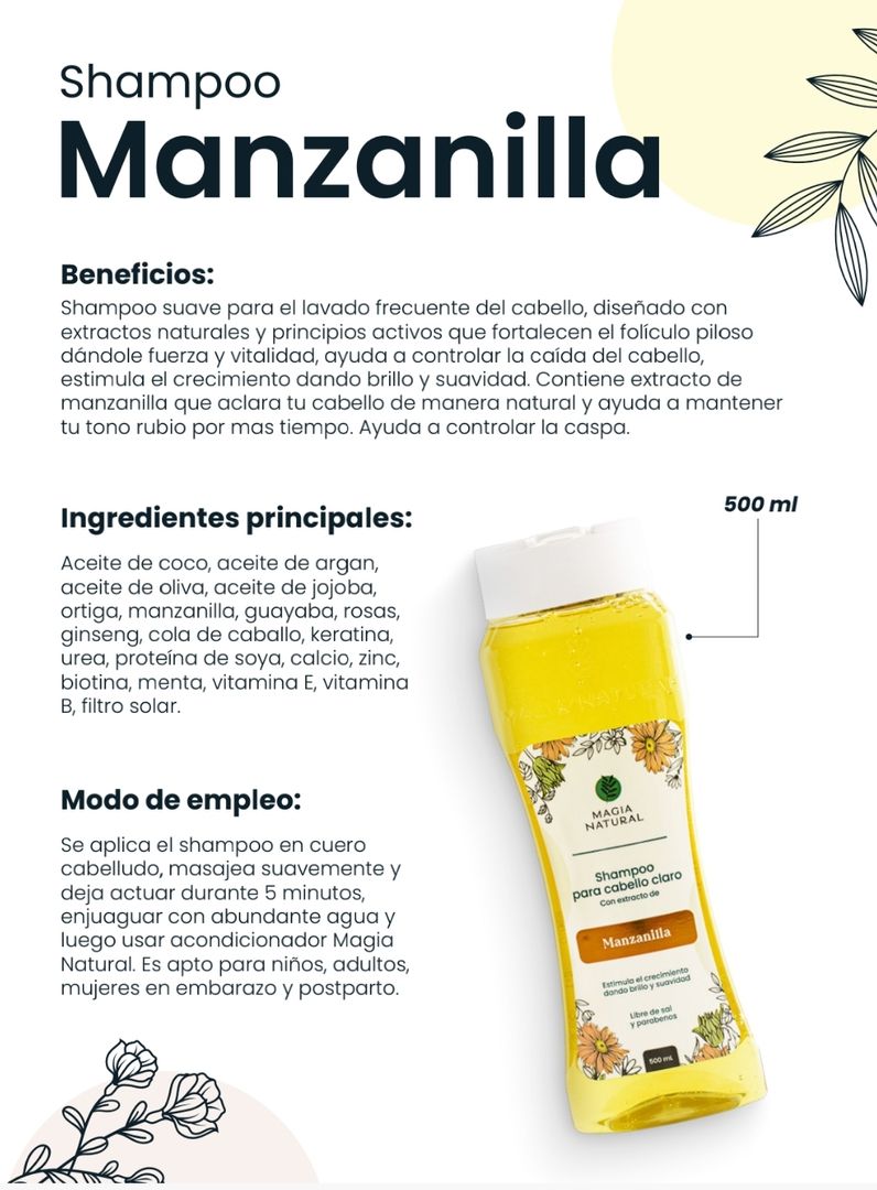 Shampoo manzanilla Magia Natural