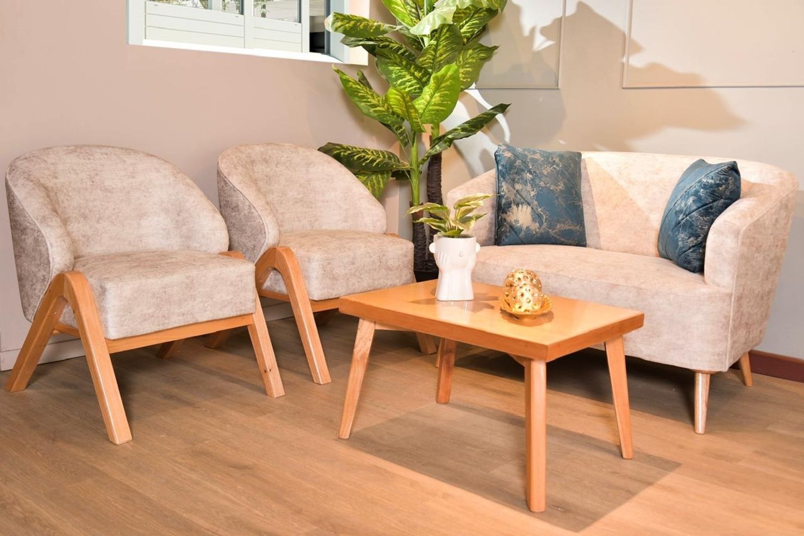 SALA NEW TOKIO NATURAL 2 SILLAS +