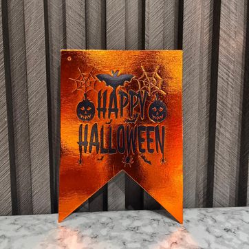 Imagen del producto LETRERO FELIZ HALLOWEEN METALIZADO