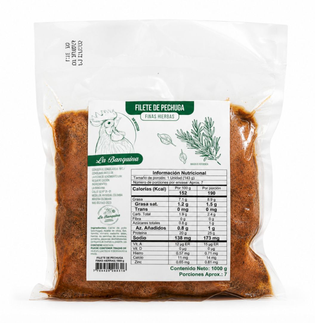 FILETE DE PECHUGA FINAS HIERBAS LA BANQUIVA