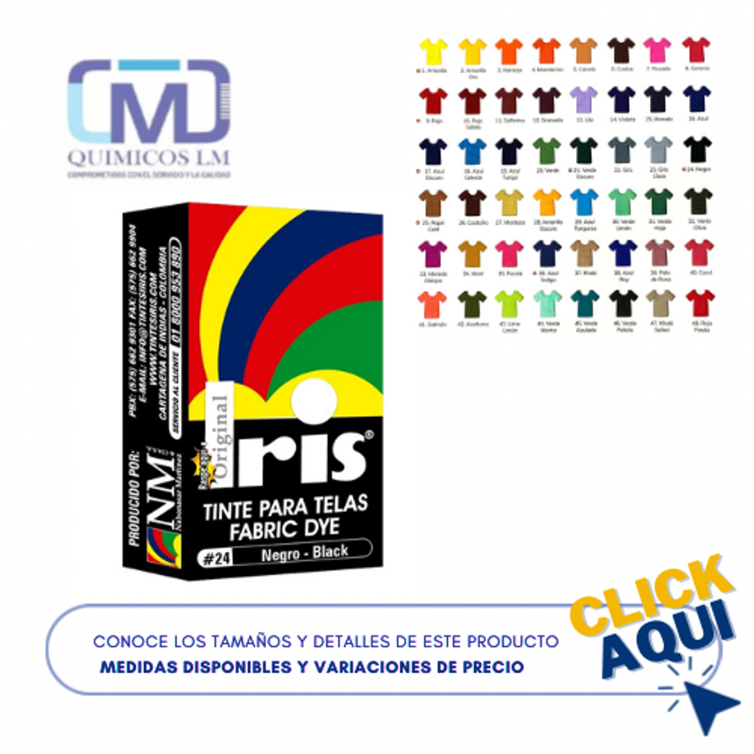 IRIS TINTE PARA TELAS TRADICIONAL 