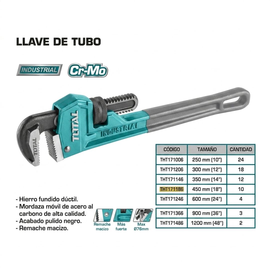 LLAVE DE TUBO 18"