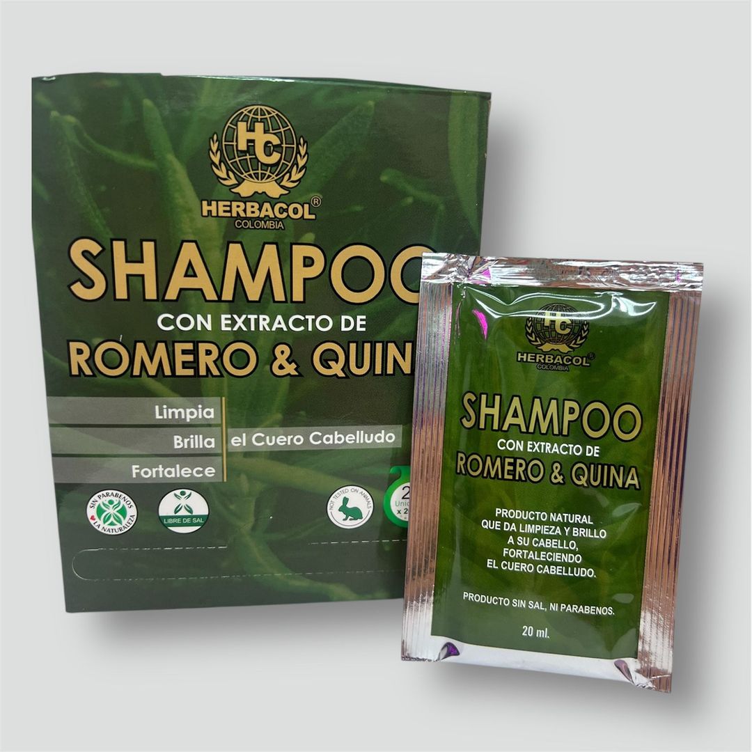 Sachet shampoo con extracto de romero y quina Herbacol 