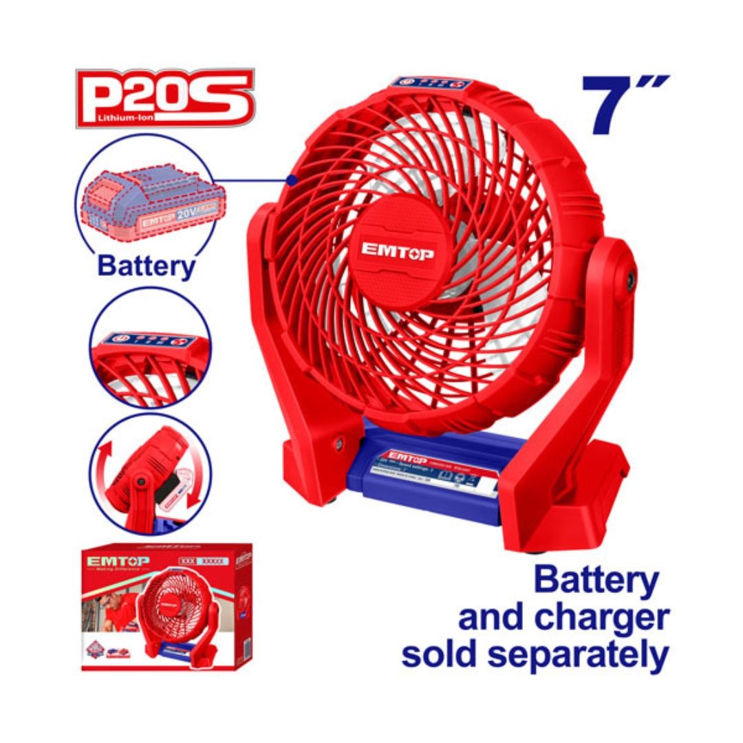 EMTOP VENTILADOR INALAM 20V 7" SUPER EMTOP