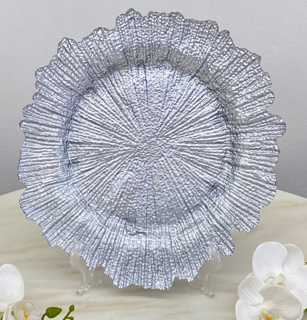 PLATO BAJO EN CRISTAL plateado